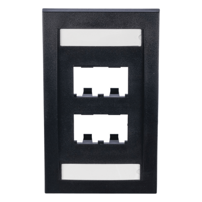PANDUIT CFPE4BLY - Placa de Pared Vertical / 4 Puertos Mini-Com / Con Espacio para Etiquetas / 2.75 x 4.5 pulg. / Perfil Elevado / | SIERRA STORE
