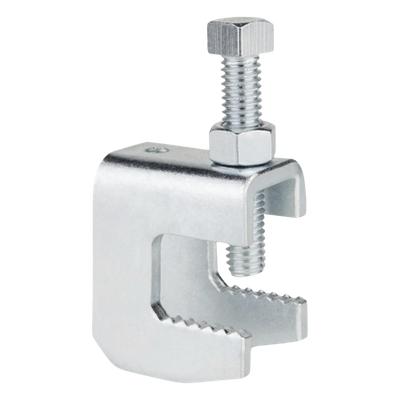 Mordaza de Acero Fija / Perfiles 3/4" / Varilla Roscada 3/8" / Resistencia 640 kg / Instalación Sin Taladrar | SIERRA STORE