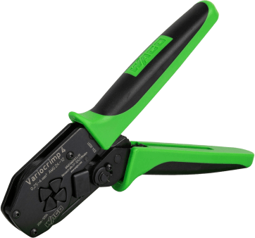 Tenaza de Crimpado / 0.25-4.0 mm² / Para Terminales con y sin Cuello de Plástico / Diseño Ergonómico / Color Verde/Negro -...