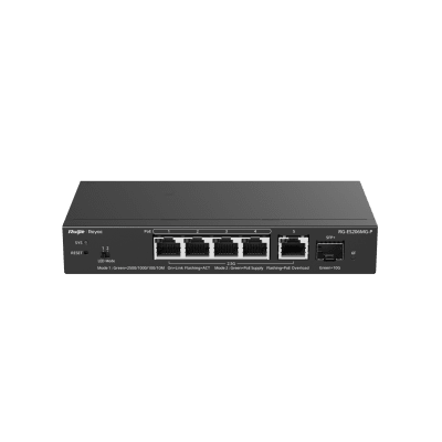 Switch Administrable Capa2 PoE+ con 5 puertos Multi-Gigabit 2.5Gb, hasta 70w PoE - RUIJIE