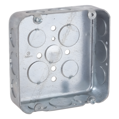 Caja Cuadrada Troquelada / Acero / 4 11/16 x 4 11/16 in / Profundidad 1.5 in (38.1 mm) / 17 Entradas Conduit / UL Listed | SIERRA STORE
