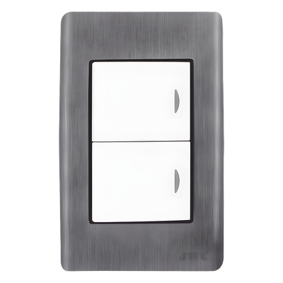Apagador Doble / 10 A / 127 V CA / 60 Hz / Placa de Acero / 4.6 x 3.1 x 1.2 in | SIERRA STORE