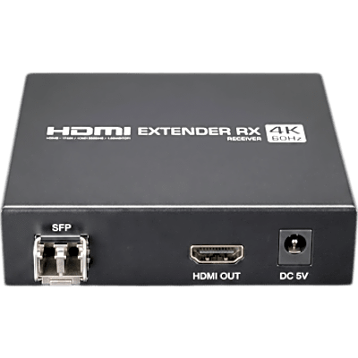 Receptor HDMI sobre IP | 4K60Hz | Fibra Óptica 40 km (24.85 mi) | 18 Gbps | HDMI 2.0 | HDCP 1.4/2.2 | IR | Protección ESD | SIERRA STORE