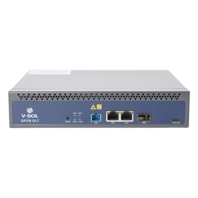 OLT GPON / 1 Puerto PON SC/UPC / 128 ONUs / 3 Puertos Uplink / 20 km (12.4 mi) / Redundancia AC/DC / Rack | SIERRA STORE