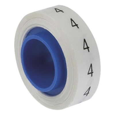 PANDUIT PMDR-4 - Rollo de Etiquetas Marcadoras / Pre-Impresas Número 4 / Poliéster / 2.4 m (7.87 pies) / Fondo Blanco | SIERRA STORE