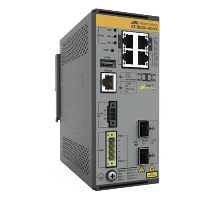 Switch Industrial L2+ / 4 Puertos PoE++ 95W / 2 SFP+ 10G / Sin Ventilador / -40°C a 75°C / UL 2043 | SIERRA STORE