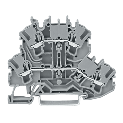 Borna de Doble Piso / Push-in CAGE CLAMP® / 2.5 mm² / 24 A / 500 V / Aplicaciones Ex e II / Carril DIN / Gris - WAGO