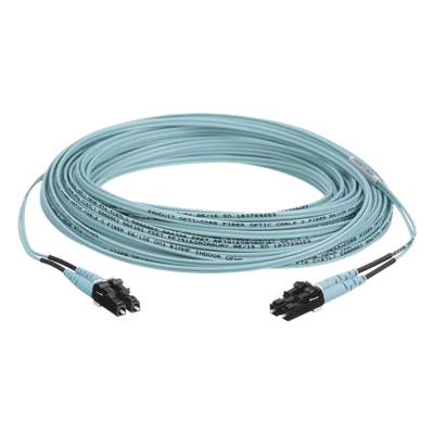 PANDUIT FX2ERLNLNSNM050 - Jumper de Fibra Óptica / Multimodo OM3 50/125 / LC-LC Dúplex / OFNR Riser / Aqua / 50 m (164.04 pies) | SIERRA STORE
