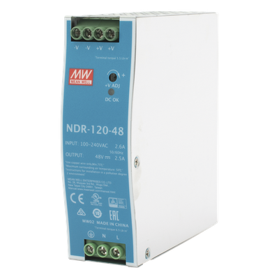 Fuente de poder industrial / 120 W / 48 Vcc / 2.5 A / Entrada universal 90~264 VCA / Riel DIN | SIERRA STORE