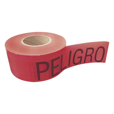 Cinta de Barricada / 100 m (328.1 ft) / Ancho 76 mm (3") / Polipropileno UV / Espesor 0.4 mm / Leyenda PELIGRO | SIERRA STORE