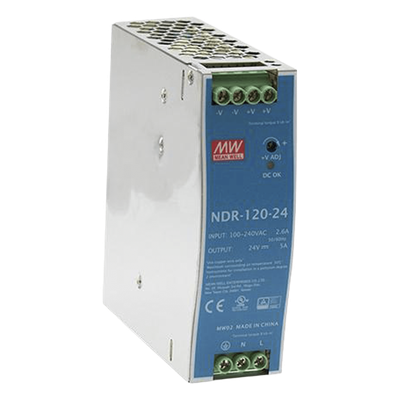 Fuente de Poder para Riel DIN / 120W / Salida 24Vcc 5A / Entrada Universal 90-264Vca / Eficiencia 88% | SIERRA STORE