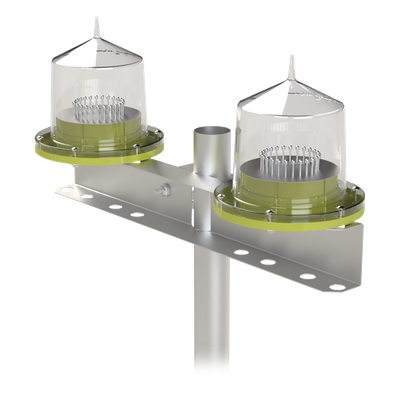 EPCOM INDUSTRIAL EIGSLSEDOBLE - Lámpara de Obstrucción Tipo L-810 / Autónoma Solar / Luz Fija o Intermitente / IP68 / Fotocélula | SIERRA STORE