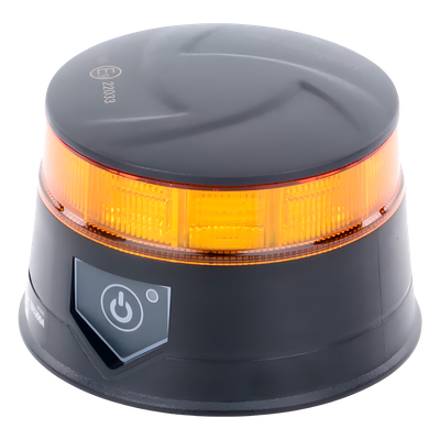 Baliza LED Recargable / Color Ámbar / IP67 / 12-24 V / 7 Patrones de Destello / Montaje Magnético y Succión | SIERRA STORE