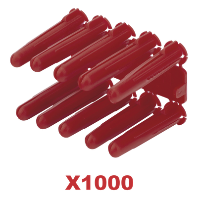 Taquete de Anclaje Plástico / Doble Expansión Multidireccional / 1/4" / Carga 60 kg / Paquete 1000 Piezas / HDPE Resistente | SIERRA STORE