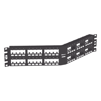 PANDUIT CPPA48FMWBLY - Panel de Parcheo Modular / Angulado Instalación al Ras / 48 Puertos / 2UR / 19in / Sin Blindaje | SIERRA STORE
