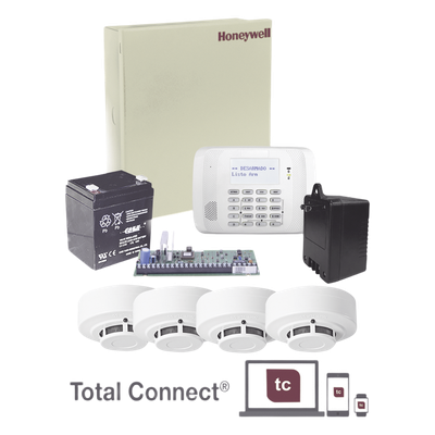 Kit panel de alarma VISTA-48LA / Gabinete, transformador y batería / 4 detectores de humo / 48 zonas / 40 inalámbricas 5800 / Total | SIERRA STORE