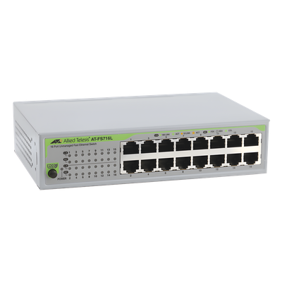 Switch No Administrable, 16 Puertos 10/100 Mbps con fuente de alimentación interna | SIERRA STORE