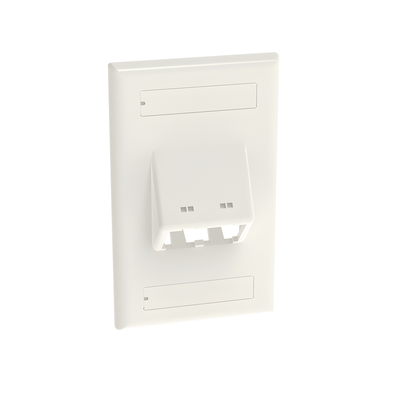 PANDUIT CFPSL2WHY - Placa de Pared Vertical / 2 Puertos Mini-Com Inclinados / ABS / 2.75 x 4.5 in / Con Etiquetas / Blanco | SIERRA STORE