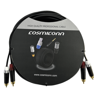 Cable Audio 2 RCA / Conectores Negros / Diferenciador Rojo-Blanco / 5m (16.4 ft) | SIERRA STORE