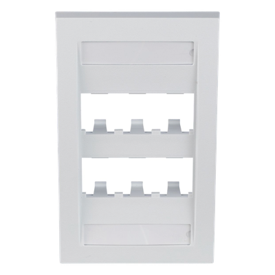 PANDUIT CFPE6WHY - Placa de Pared Vertical Ejecutiva / 6 Puertos Mini-Com / Perfil Elevado / 69.8 x 114.3 mm (2.75 x 4.5 pulg.) / | SIERRA STORE