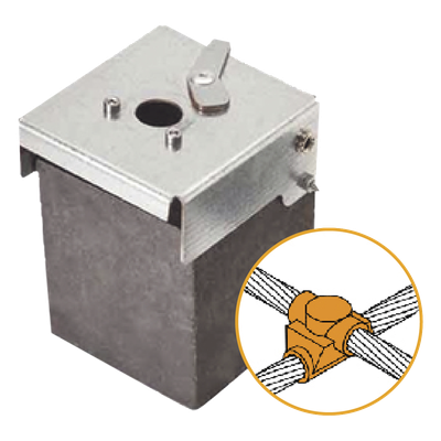 Molde de Grafito Horizontal Unión en Cruz / Cable 2/0 AWG (70 mm²) / 50 Soldaduras / Acero Electrogalvanizado / Normativa IEC 62305 | SIERRA STORE