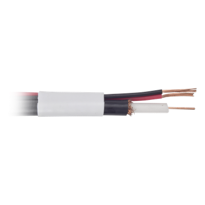 Bobina de cable coaxial RG59 de 150 m con 95% de cobre y 2 conductores calibre 18 para alimentación, para Aplicaciones de CCTV Color | SIERRA STORE
