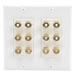 Placa de Pared para Altavoces / 12 Postes Tipo Banana / 6 Canales / Conectores Chapados en Oro / Instalación sin Soldadura | SIERRA STORE