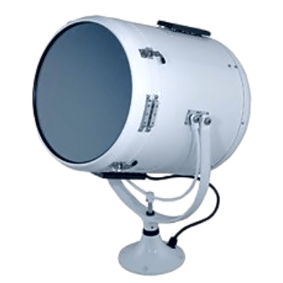 Reflector Marino en Pedestal / Alcance 2 Millas Náuticas / Tambor 10" (25.4 cm) / Carcasa Blanca / Resistente a UV y Salinidad | SIERRA STORE