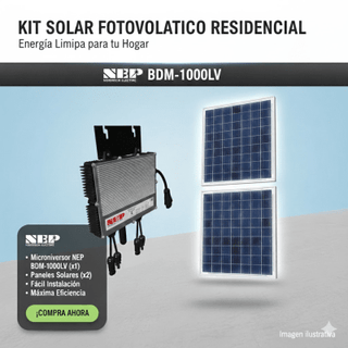 Kit Solar Interconexion  / 1kW  127Vca / Microinversores HOYMILES / Montaje Incluido - NEP