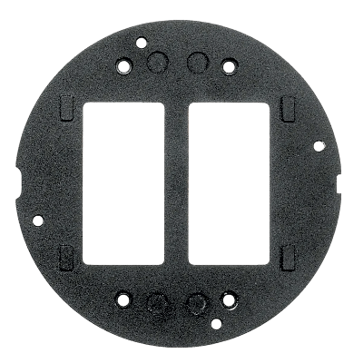 Sub-Placa / Doble Apertura Decorador / Aluminio Fundido / Acabado Negro en Polvo / 136.1 x 136.1 x 58.7 mm /Aplicaciones | SIERRA STORE