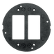 Sub-Placa / Doble Apertura Decorador / Aluminio Fundido / Acabado Negro en Polvo / 136.1 x 136.1 x 58.7 mm /Aplicaciones | SIERRA STORE