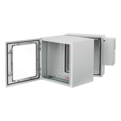 Gabinete Rack / 12U / Tipo 4 IP55 / Bisagra Doble / Ventana Vidrio / Aire Acondicionado / Montaje Pared / 600x612x710 mm (23.6x24.1x28 | SIERRA STORE