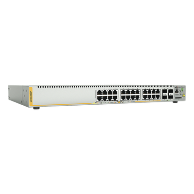 Switch PoE+ Administrable / 24 Puertos Gigabit / 4 SFP / 370 W / Capa 3 / 41.7 Mpps | SIERRA STORE