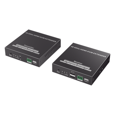 Extensor KVM HDMI / 4K @ 60 Hz / 120 m (393.7 ft) / 18 Gbps / Cat 6/6a/7 / Salida Loop / USB y RS-232 | SIERRA STORE