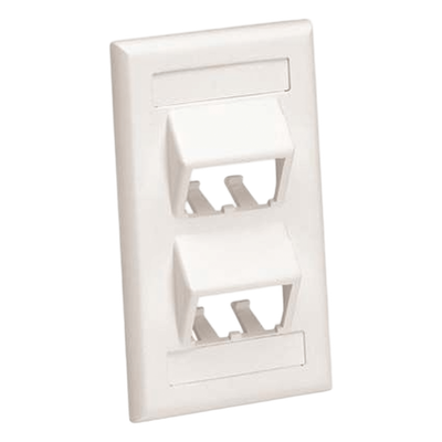 PANDUIT CFPSL4IWY - Placa de Pared Vertical / 4 Puertos Mini-Com Inclinados / Con Espacios para Etiquetas / Blanco Mate | SIERRA STORE