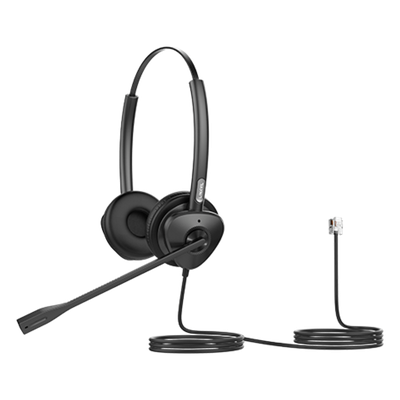 Diadema Binaural Profesional / Audio HD Wideband 50 Hz - 8 kHz / Cancelación Pasiva de Ruido / Conexión RJ9 / Brazo Ajustable 260° / | SIERRA STORE