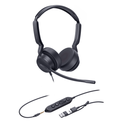 Diadema USB Profesional / Altavoz 35 mm / Cancelación de Ruido AI / USB-C con Adaptador USB-A / 118 g a 158 g / Compatible Windows y | SIERRA STORE