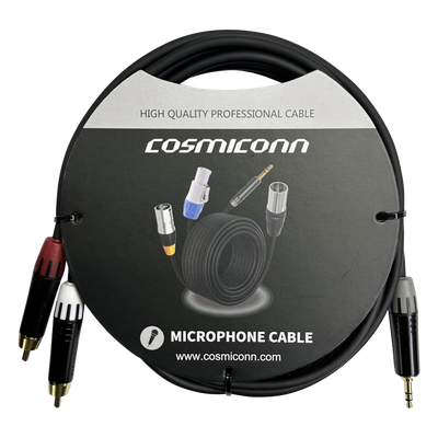 Cable Audio 3.5mm a 2 RCA / Conectores Chapados en Oro / Blindaje Antiinterferencias / 10m (32.8 ft) / Diferenciador de Canales | SIERRA STORE
