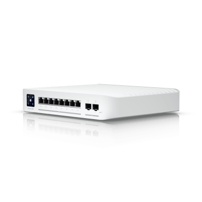 UniFi Switch Empresarial Capa 3 de 8 Puertos PoE 802.3af/at 2.5G + 2 Puertos 1/10G SFP+, 120W, Pantalla Informativa - UBIQ...