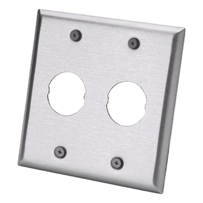 PANDUIT IAEFP2-2G - Placa de Pared Doble Industrial / 2 Puertos / Acero Inoxidable / 4.59x4.5x0.16 in / Montaje Vertical | SIERRA STORE