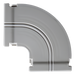 Curva Horizontal 90° / Canaleta DX10000 / ABS V0 / -20°C a +80°C / 0.025 kg/m / 3.28 ft Aplicaciones | SIERRA STORE
