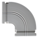 Curva Horizontal 90° / Canaleta DX10000 / ABS V0 / -20°C a +80°C / 0.025 kg/m / 3.28 ft Aplicaciones | SIERRA STORE