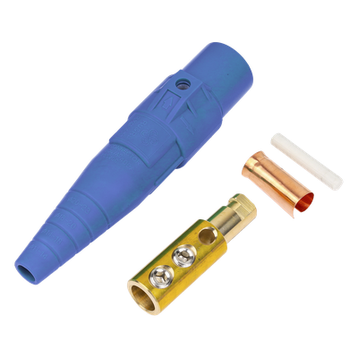 Conector Camlock Macho / 400 Amperes / 600V AC / Cable 50-95 mm² / Abrazadera Compresión / Plástico Ingeniería / Color Azul | SIERRA STORE