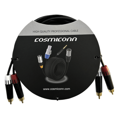 Cable de Audio 2 RCA a 2 RCA / Conectores Negros / Diferenciadores Rojo y Blanco / 2 m (6.56 ft) | SIERRA STORE