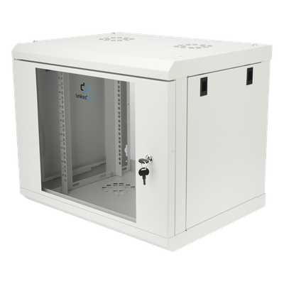 Gabinete de Pared 9U / Rack 19" / Cristal Templado / Profundidad 479.5 mm / Carga 80 kg / Acero Reforzado | SIERRA STORE