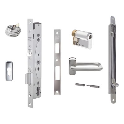 Kit de cerradura electrificada / Perfil angosto / Control de acceso exterior / Salida libre interior / Puerta simple | SIERRA STORE