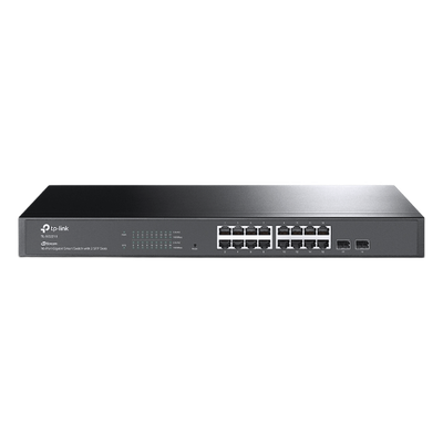 Switch Administrable / 16 Puertos Gigabit RJ45 / 2 Puertos SFP 1G / Rendimiento 36 Gbps / Sin Ventilador / Gestión Centralizada OMADA | SIERRA STORE