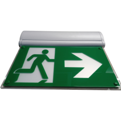 Señal de Salida de Emergencia / LED Edge-Lit / Pictograma Hombre Corriendo / Voltaje Universal 120-347 VAC / Autonomía 2 Horas / | SIERRA STORE