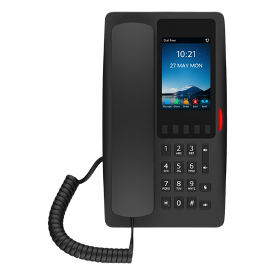 Teléfono IP Hotelero Wi-Fi 6 / Pantalla IPS 3.5" 320x480 / 2 Líneas SIP / 5 Teclas Programables / Puerto USB-A / PoE 802.3af / Audio | SIERRA STORE