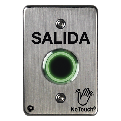Botón de Salida No-Touch IR / Acero Inoxidable 304 Grado Médico / Contacto Seco C / LED Bicolor / 4.5 x 4.5 in | SIERRA STORE